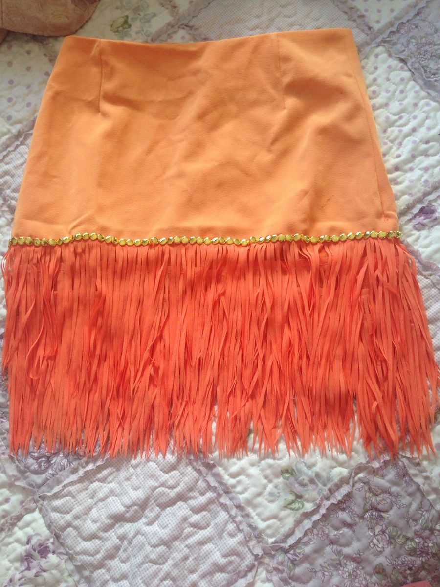saia com franjas carnaval