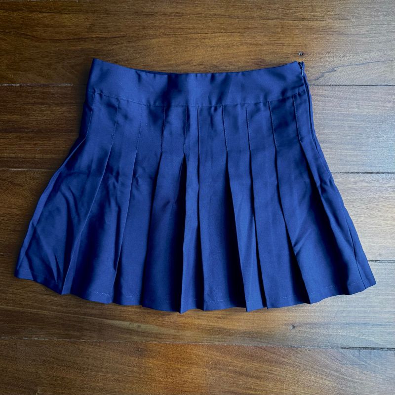 Saia de Pregas Azul Marinho Estilo Escolar Japonês Usado