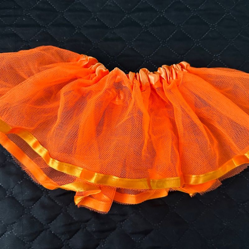 Saia de hot sale tule laranja