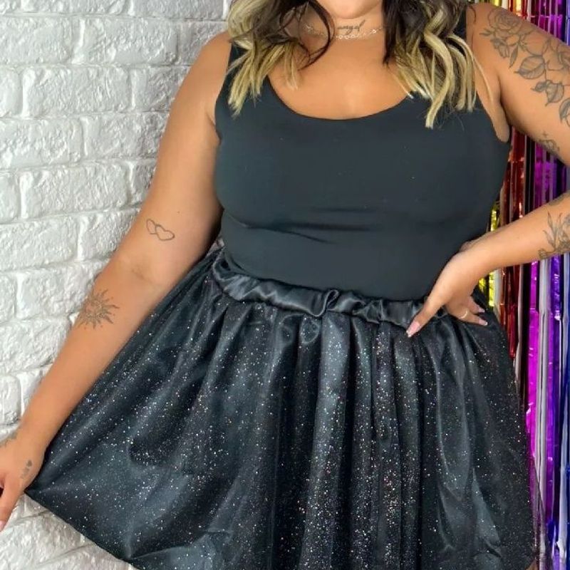 Saia de Tule Plus Size com Brilho Gg Fantasia Carnaval Tutu Saia Feminina Nunca Usado 95236756 enjoei