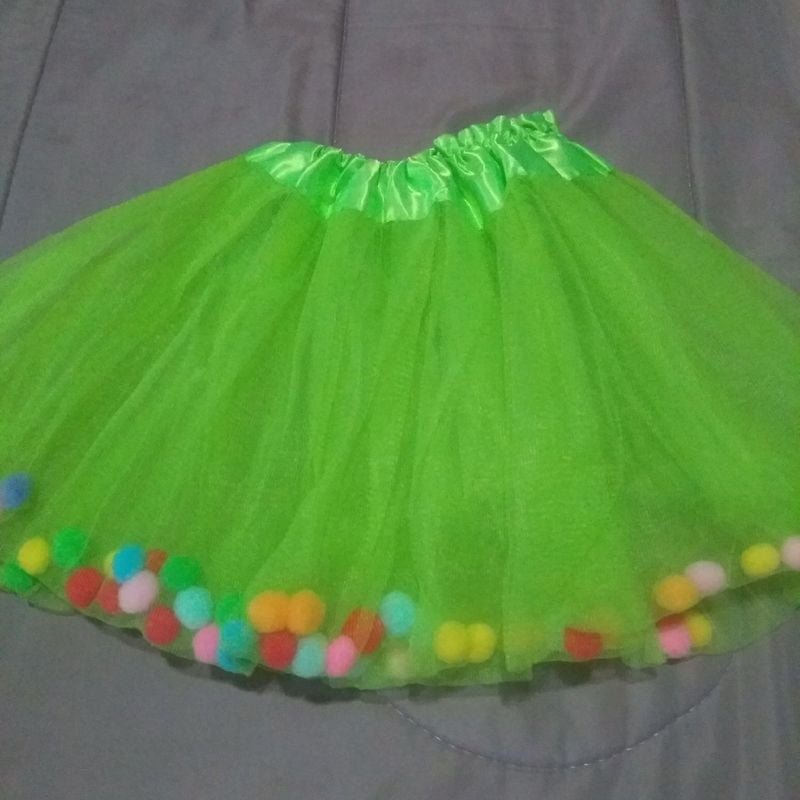 Saia de store tule verde neon