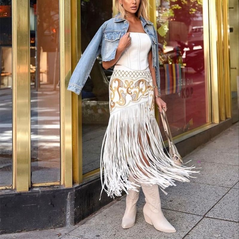 Saia Franja Murau Saia Feminina Murau Usado 88402057 enjoei