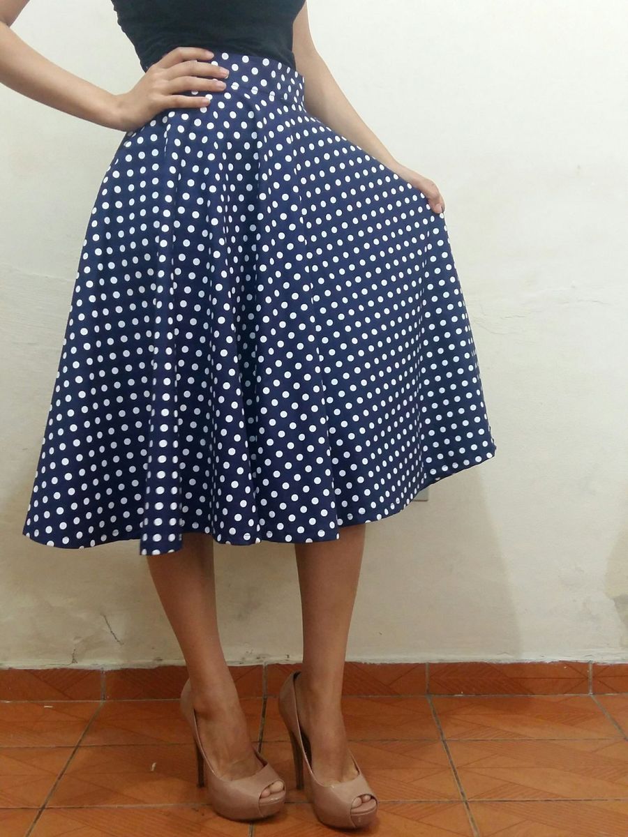 saia midi gode azul royal