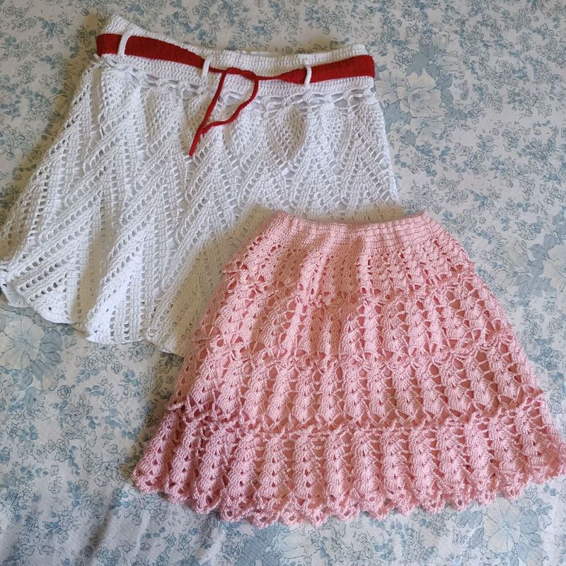 Vestido infantil feito em crochê com saia de babados Parte 3 