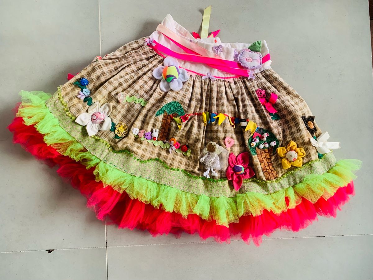 Saia Infantil Festa Junina Artesanal | Roupa Infantil para Menina Usado ...
