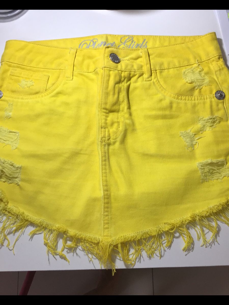 saia amarela jeans