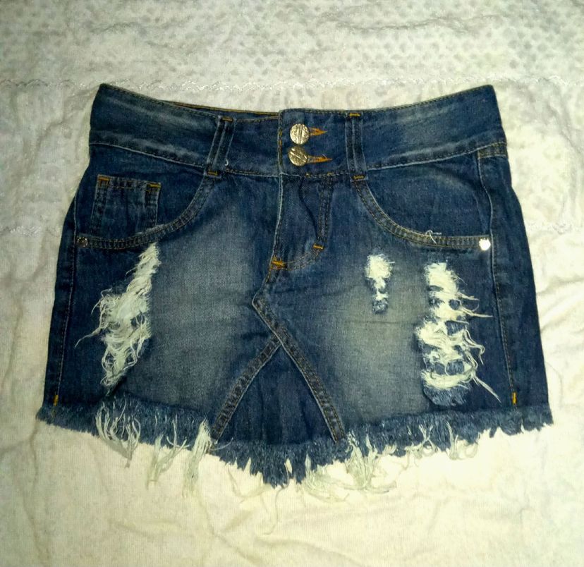 saia jeans azul - outros 