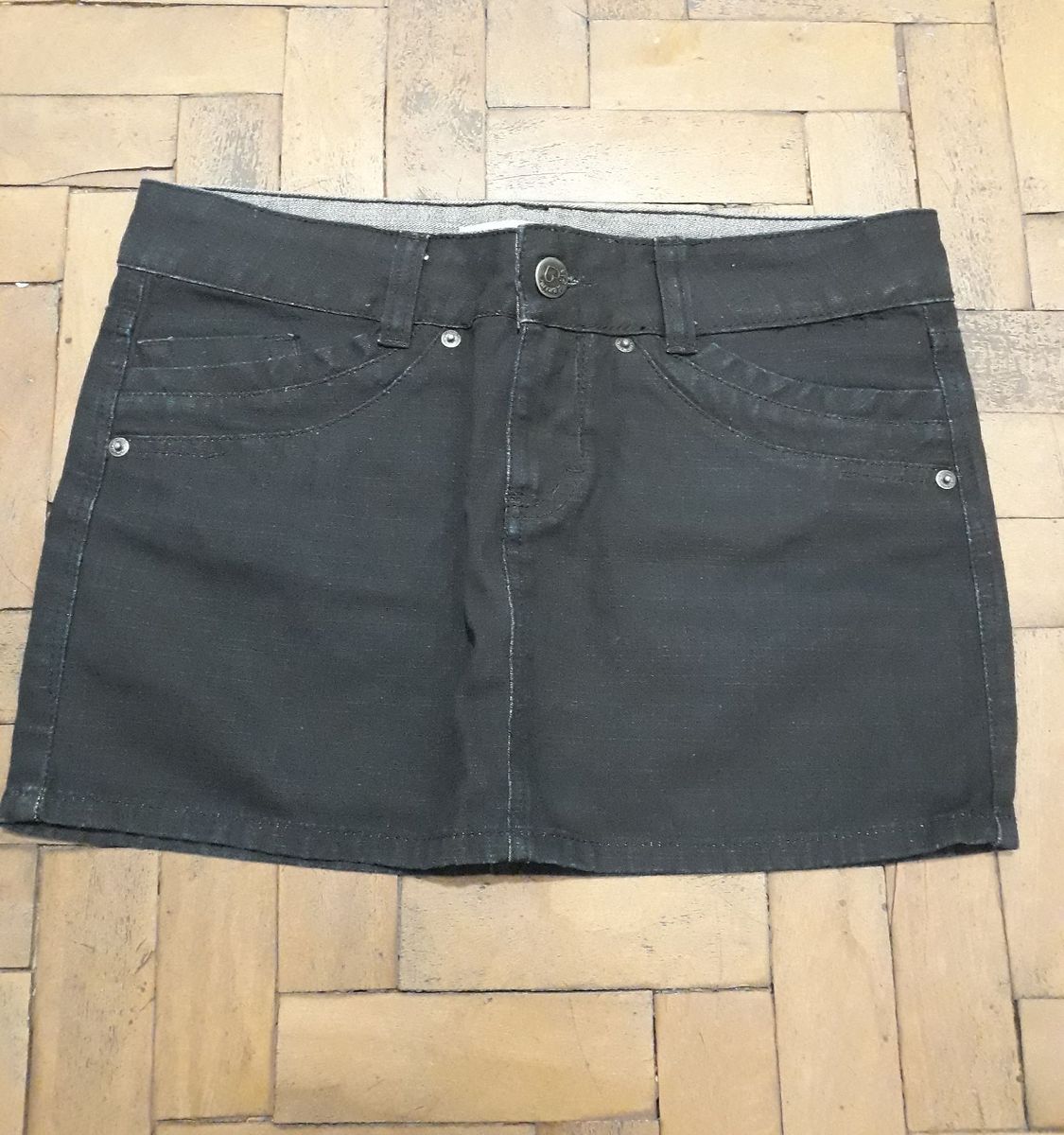 saia jeans azul escuro