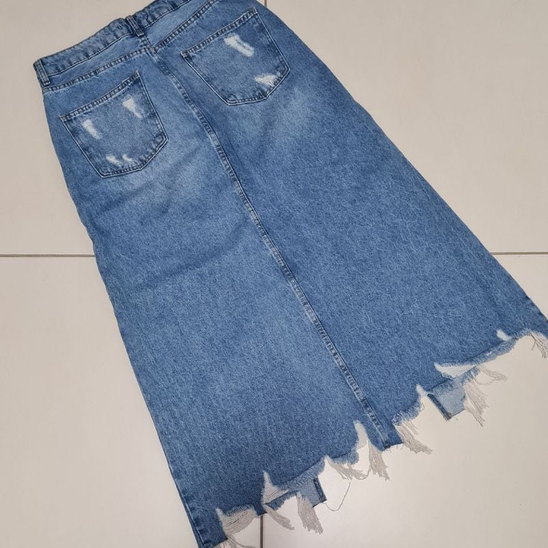 Saia jeans 2024 midi c&a