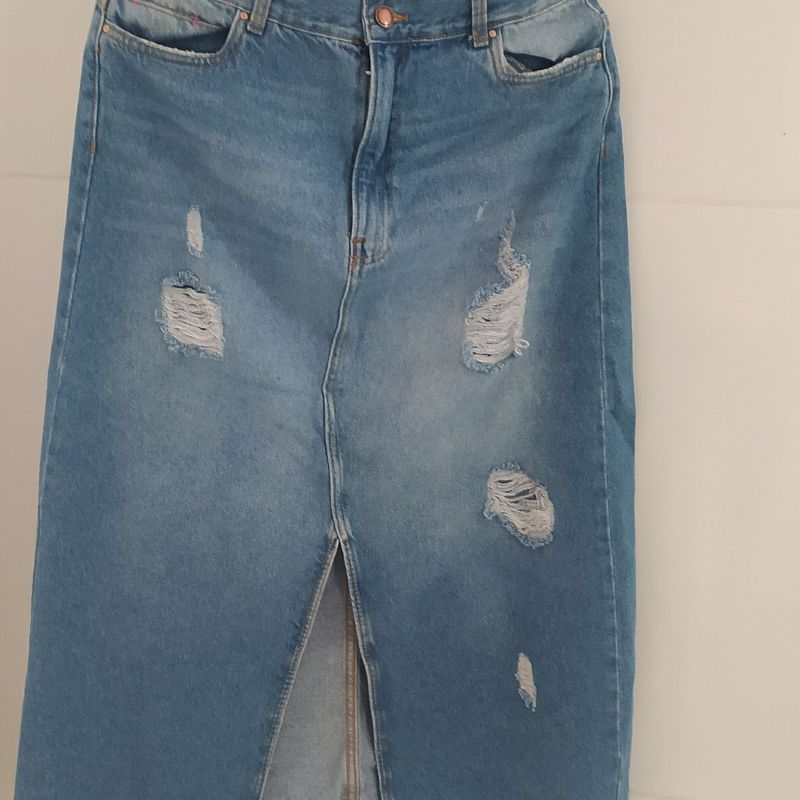 Saia jeans hot sale na canela