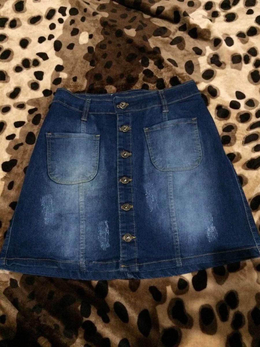 saia jeans cintura alta - saias heyi