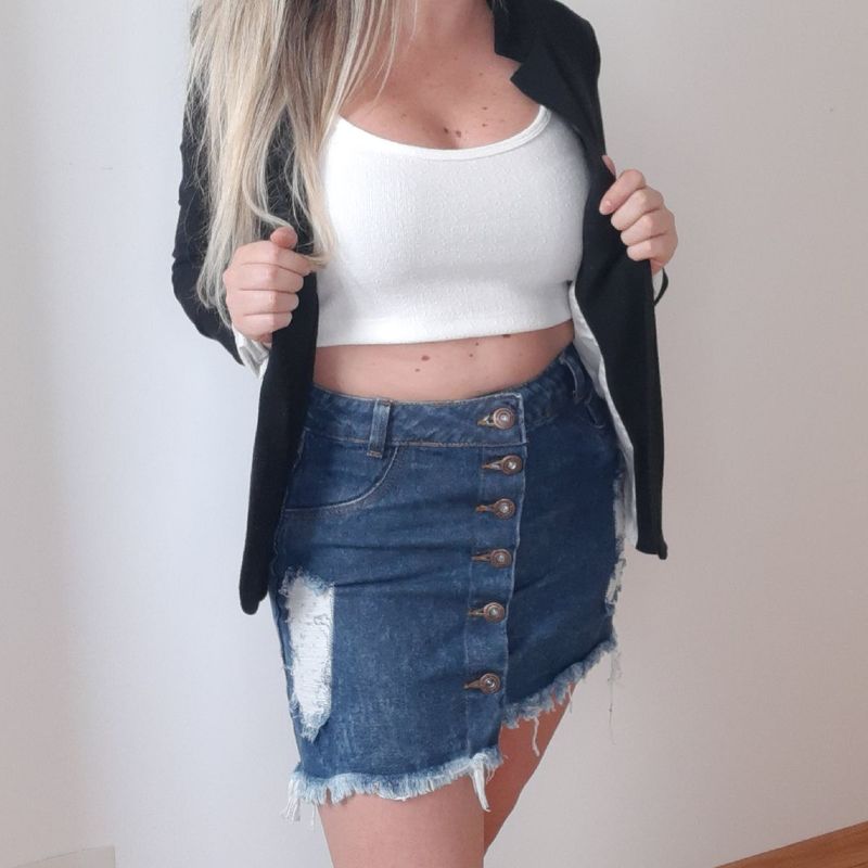 Saia jeans best sale modelo 2019