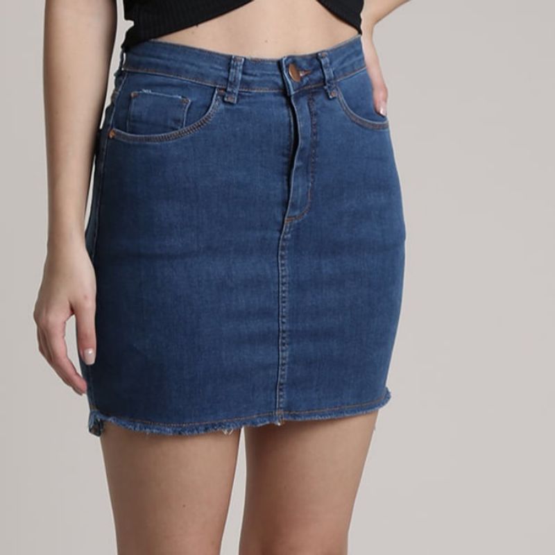 Saia jeans 2024 curta c&a