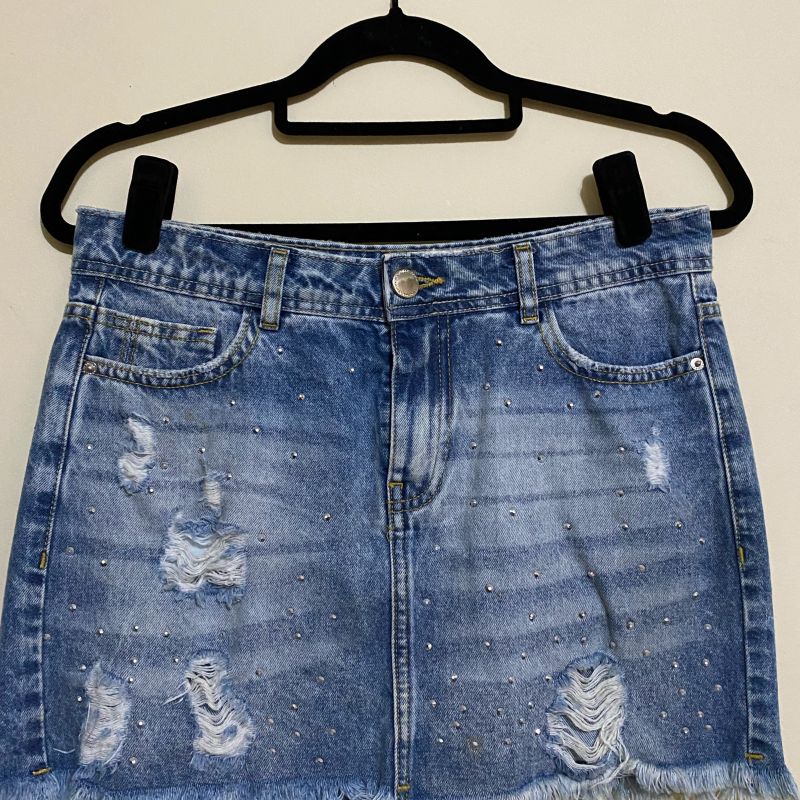 Saia jeans hot sale curta renner