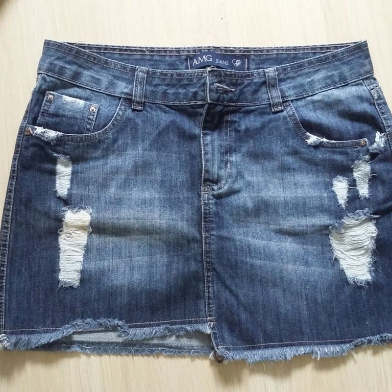 Saia best sale jeans descolada