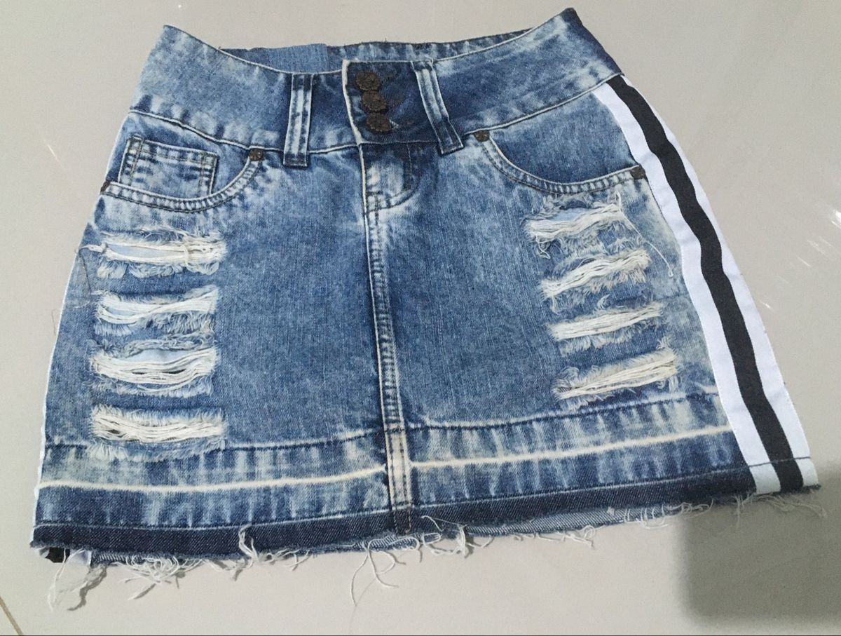 customizar saia jeans desfiada