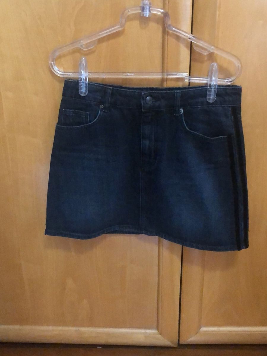 saia jeans escuro - saias zara