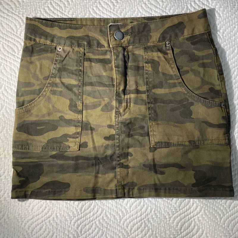 Saia jeans estampa hot sale militar