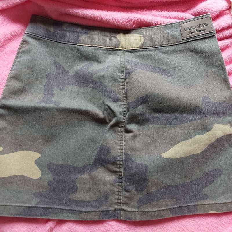 Saia jeans estampa hot sale militar