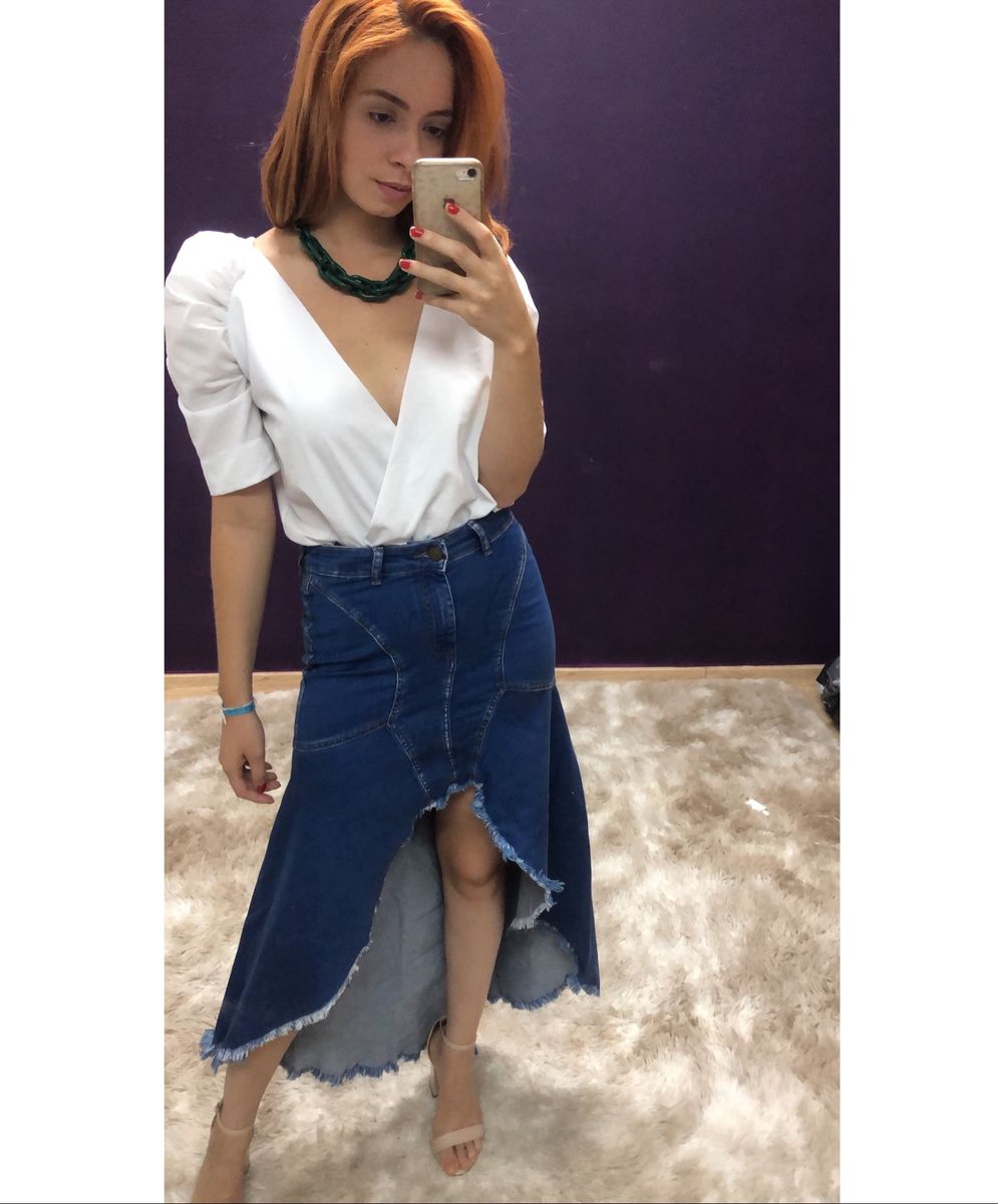 saia jeans estilosa