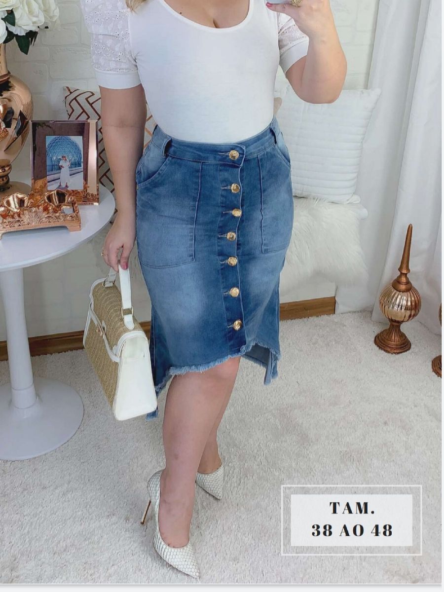 saia jeans tamanho 48