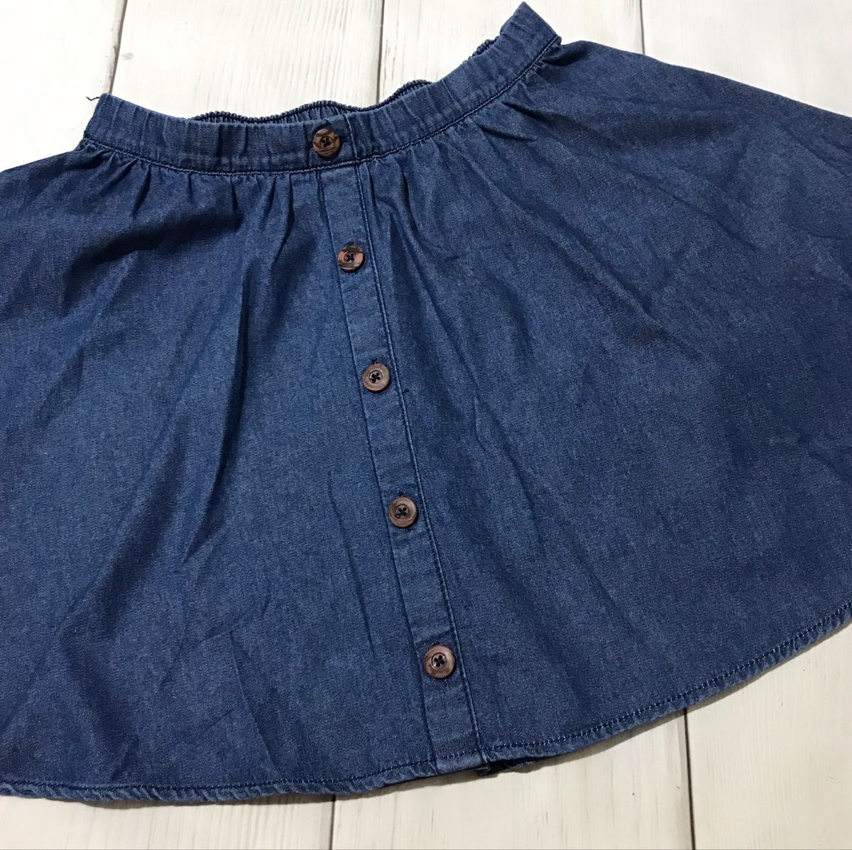 saia jeans com tecido