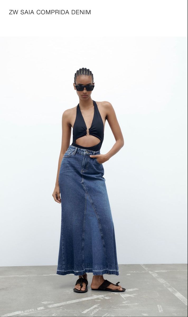 Grey Maxi Skirt Schoolgirl Skirt Zara La Falda Vaquera Será La