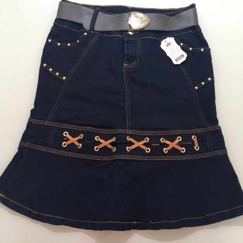 Saia Jeans Midi Saia Feminina T E K Nunca Usado 41300337 enjoei
