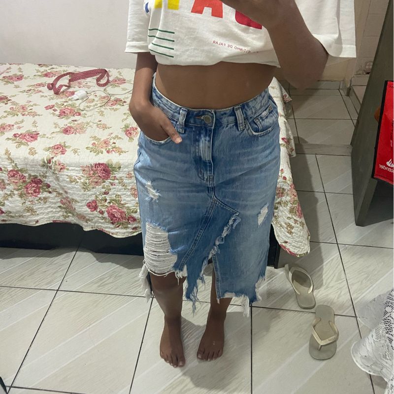 Saia Jeans Midi Destroyed Look Com Saia Jeans Pinterest Saia Jeans