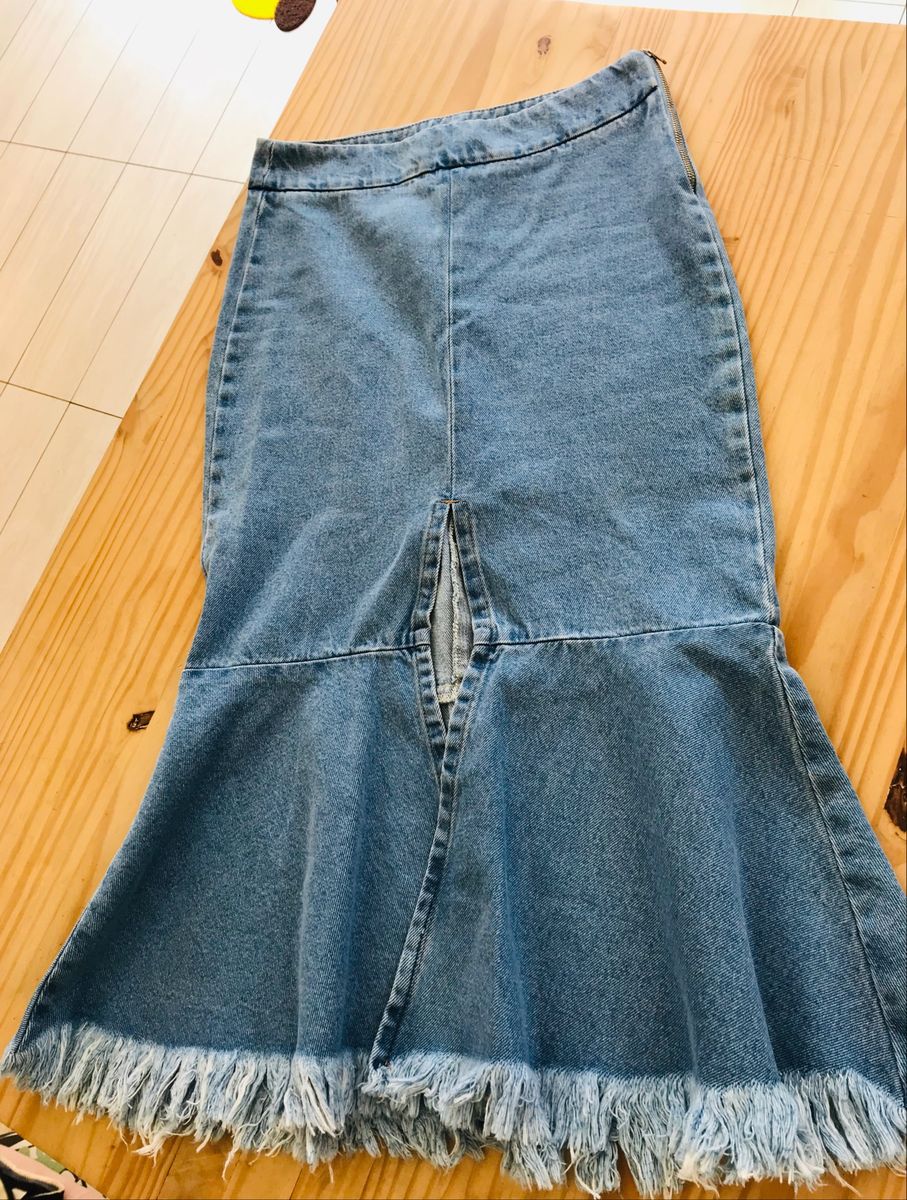 saia jeans midi farm