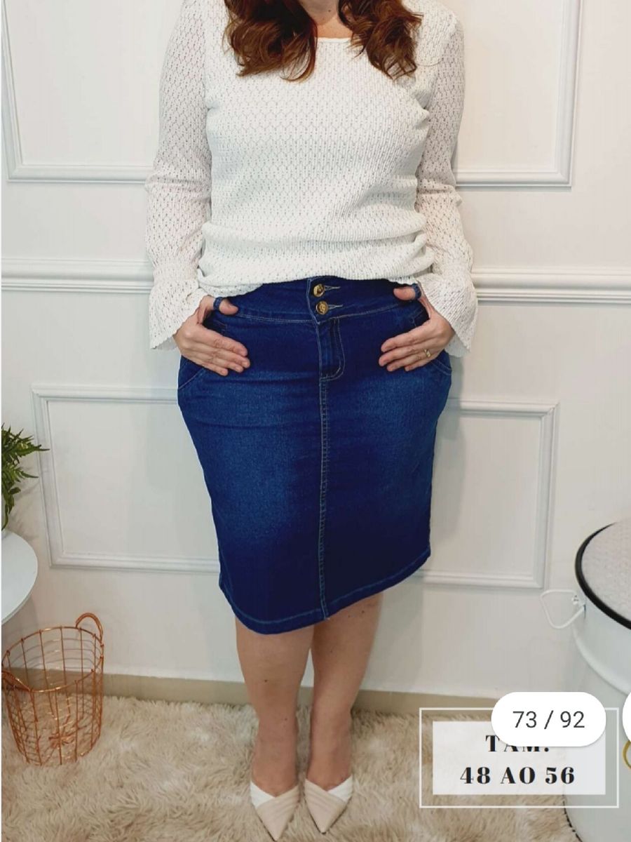 saia jeans tamanho 48