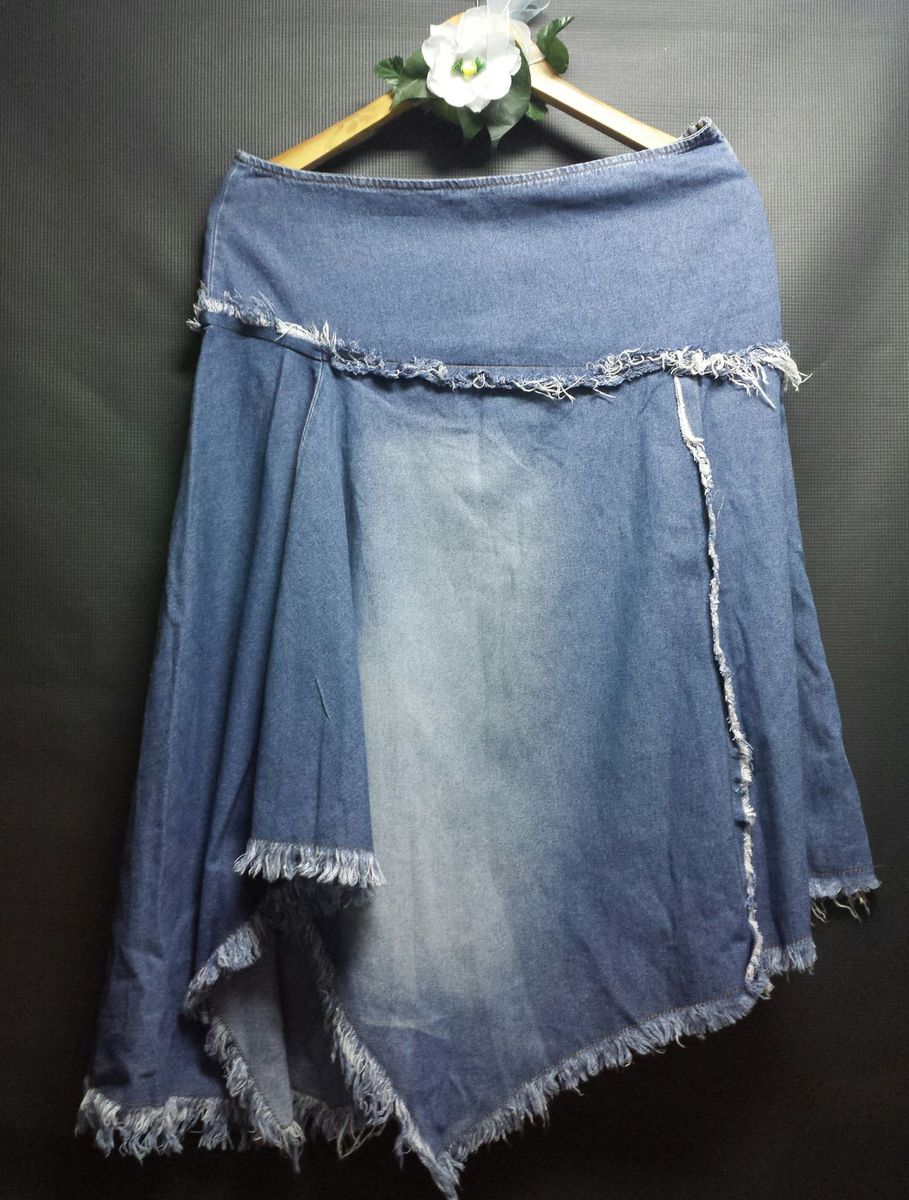 saia jeans com ponta