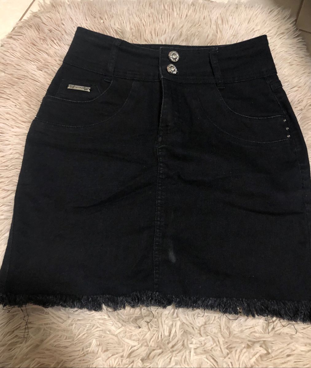 saias jeans preta