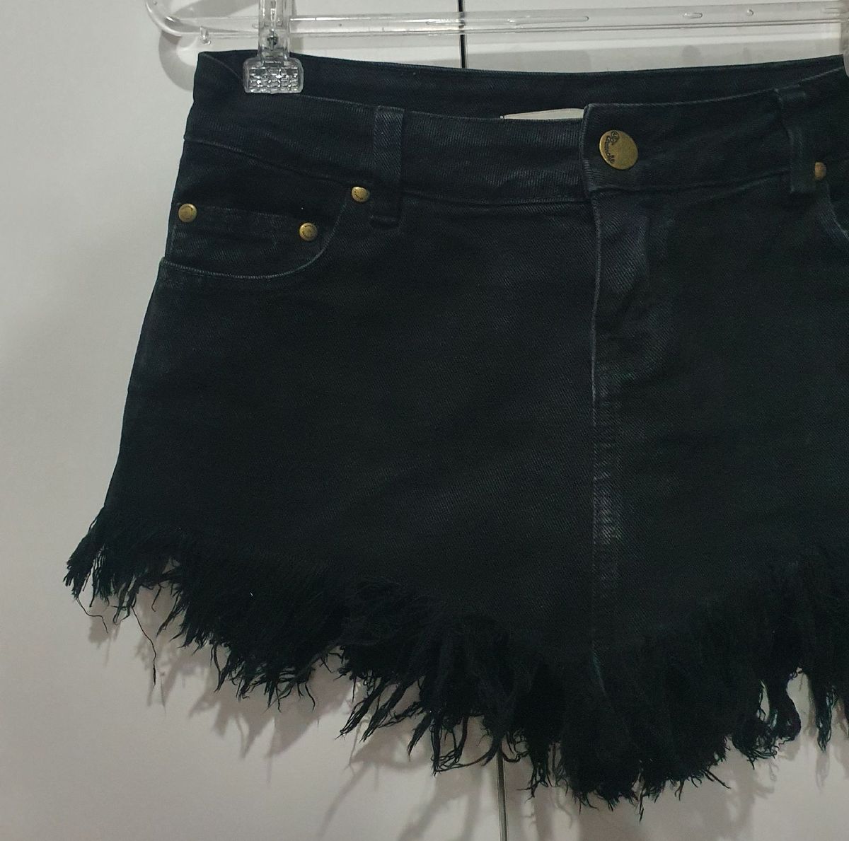 short saia jeans preto