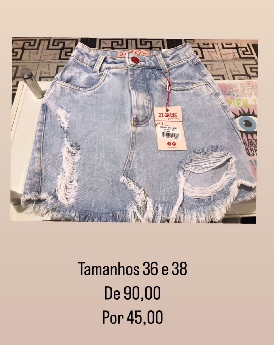 Saia jeans sem sales lycra