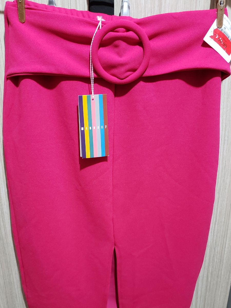 saia rosa pink midi