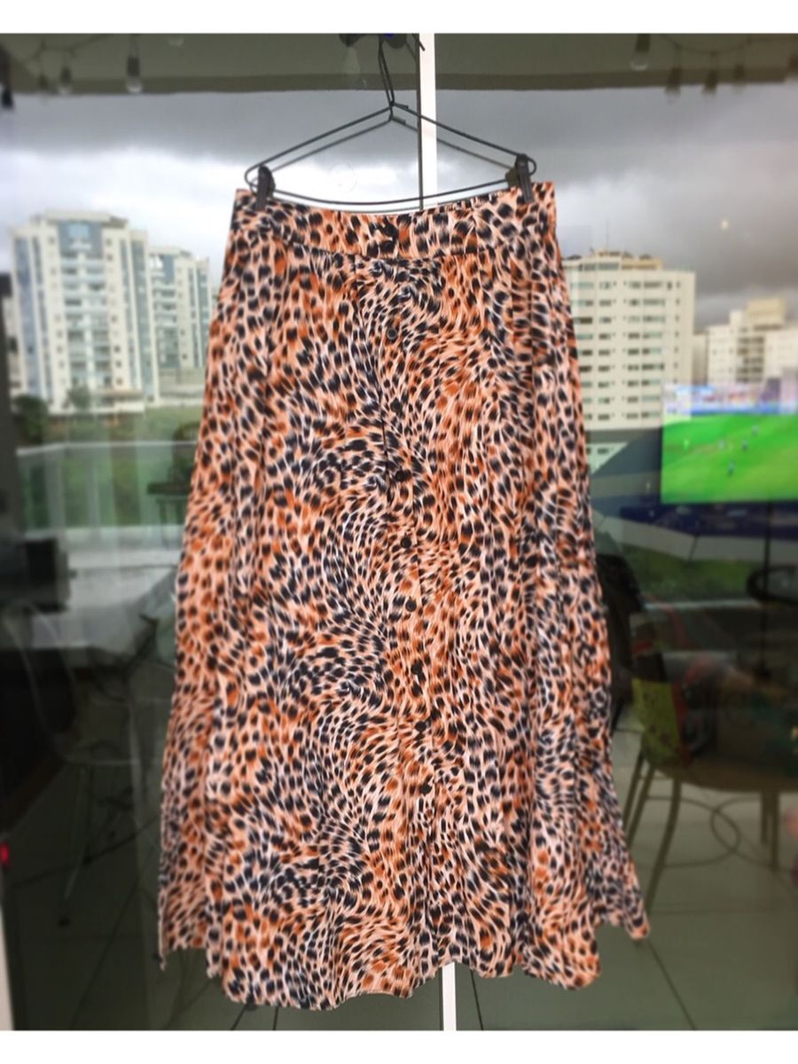 saia midi animal print riachuelo