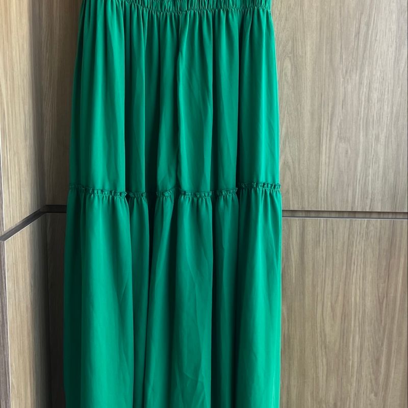 Saia best sale longa acinturada