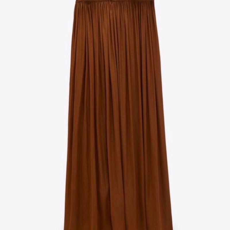Saia Longa Zara Marrom Seda Pura Saia Feminina Zara Nunca Usado 93104187  enjoei