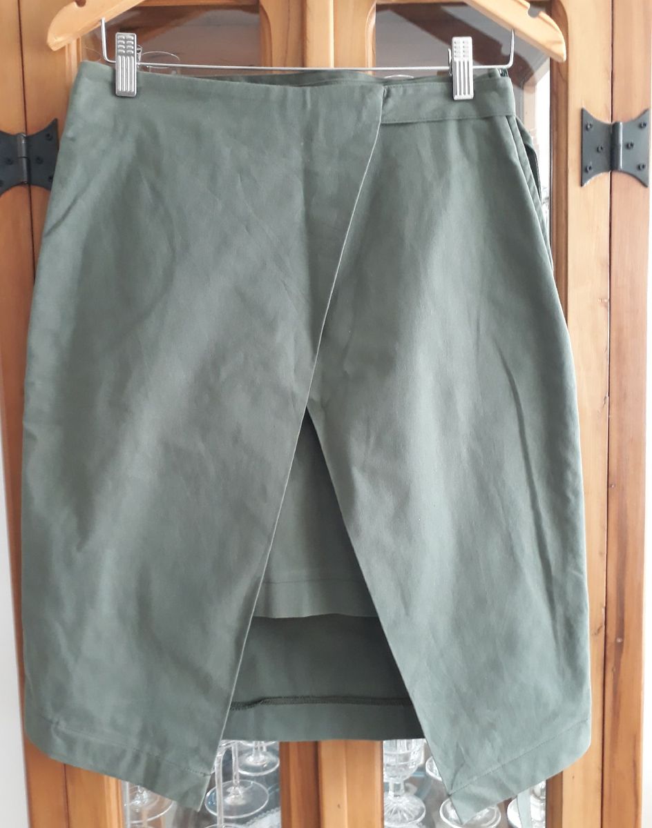 saia midi verde militar renner