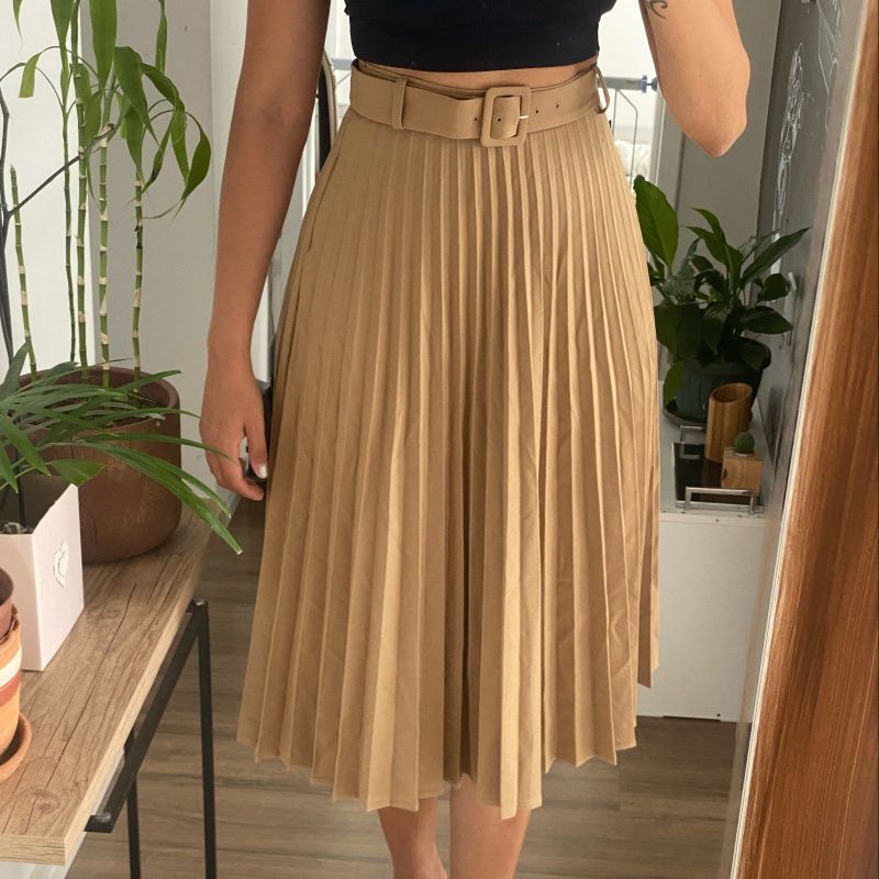 Saia Midi Plissada Zara Saia Feminina Zara Usado 82343485 enjoei