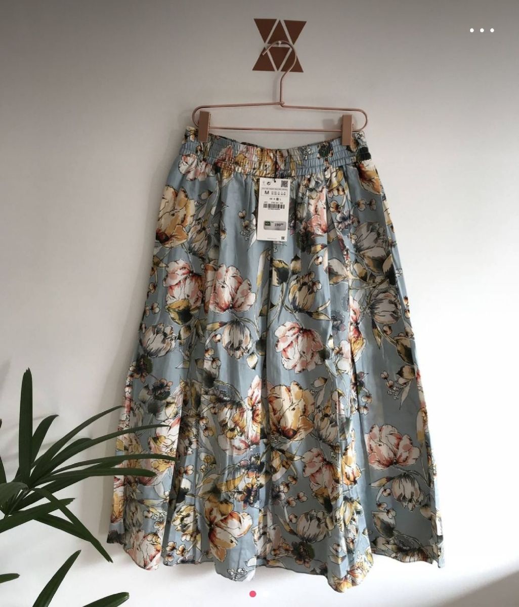 saia midi floral zara