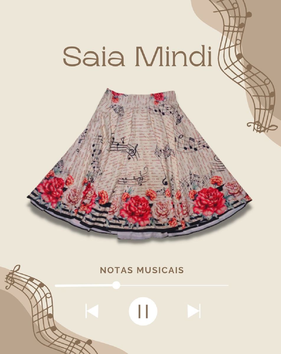 Saia midi com notas 2024 musicais