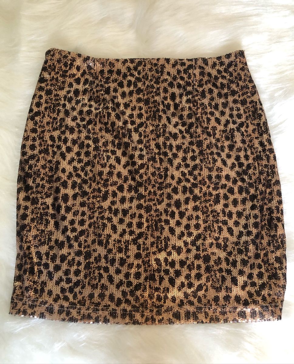 saia paetê animal print - saias renner
