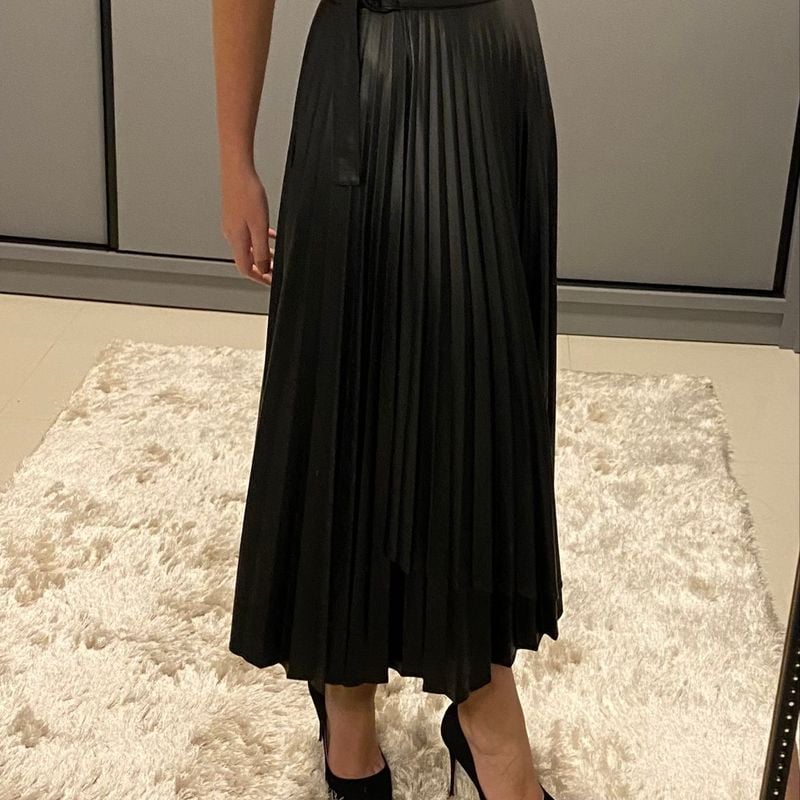 Saia Plissada Saia Feminina Zara Usado 90737011 enjoei