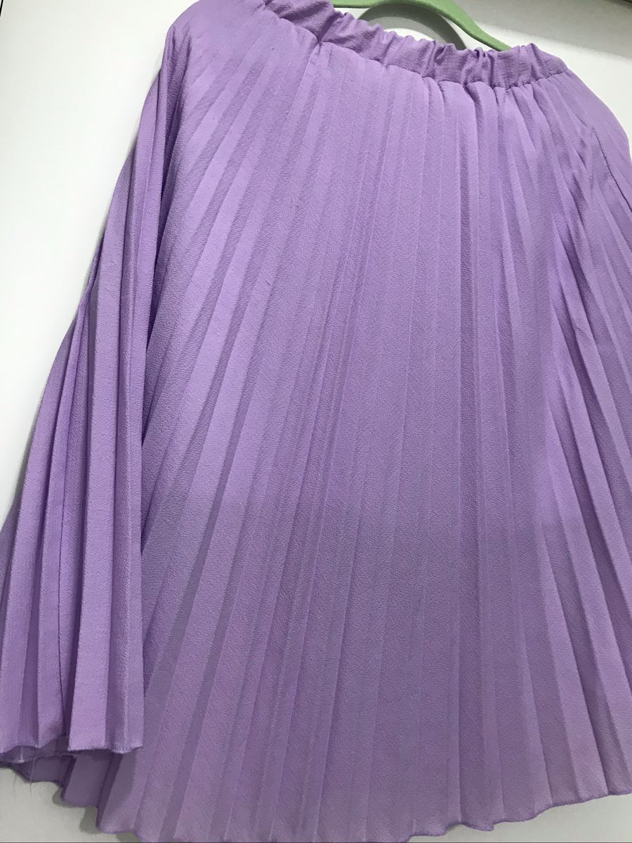saia plissada midi lilas