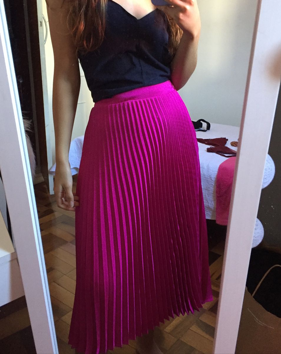 saia rosa pink midi