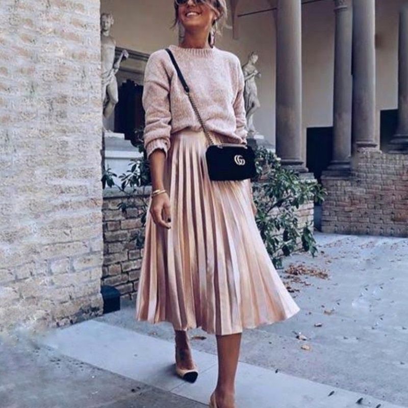 Fashion Saia Plissada Midi Zara Saia Plissada Zara Zara Nunca