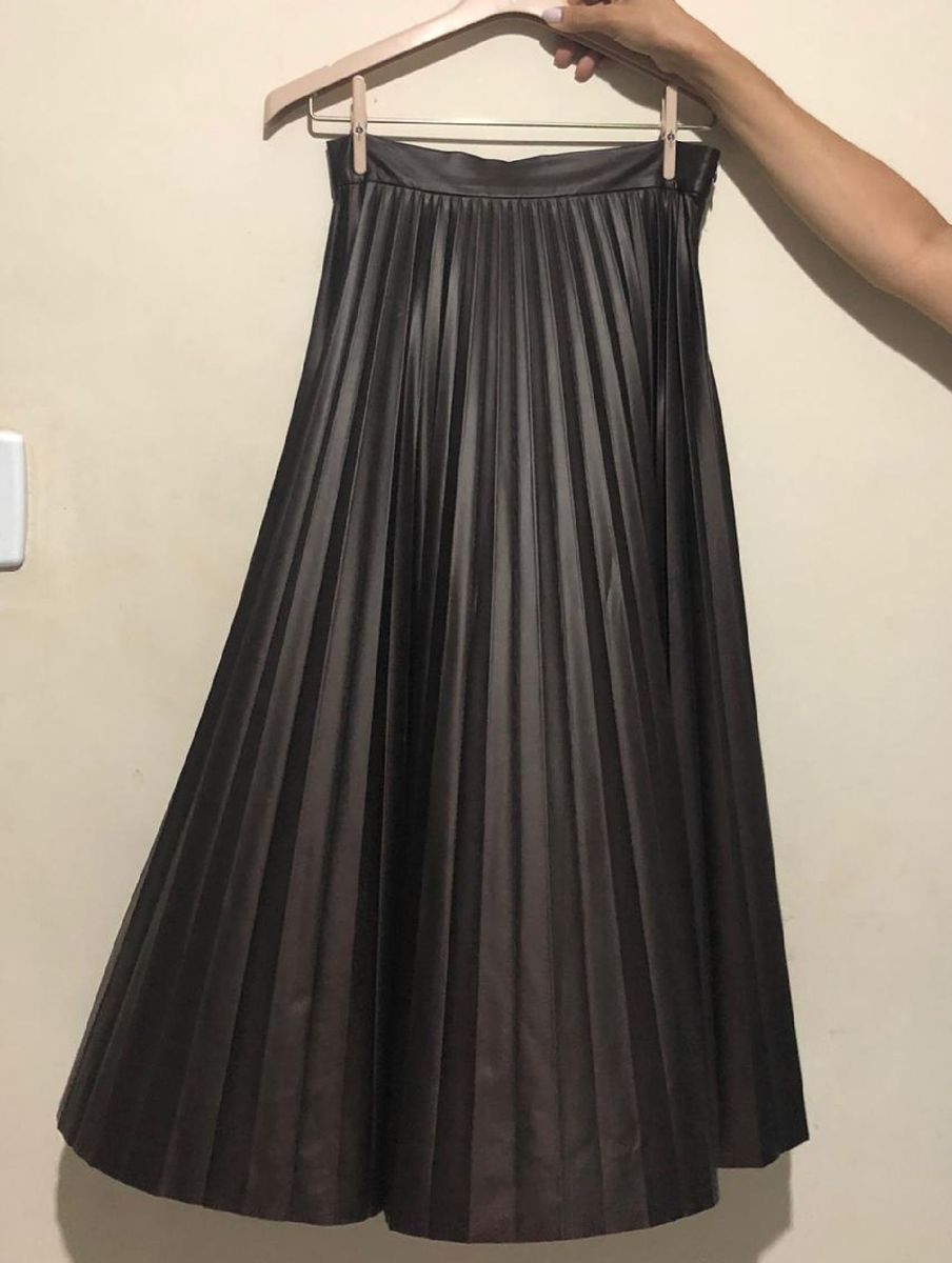 saia midi plissada zara