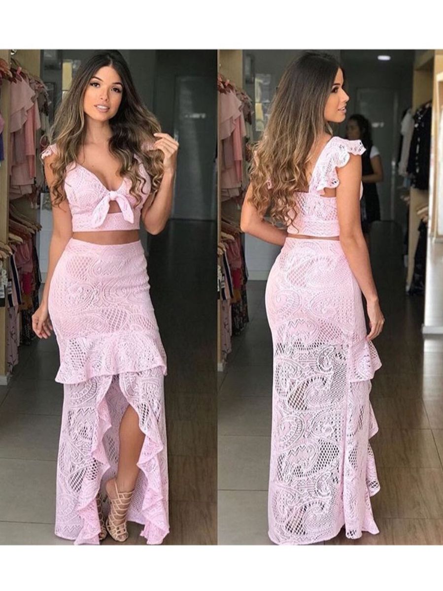 saia de renda comprida